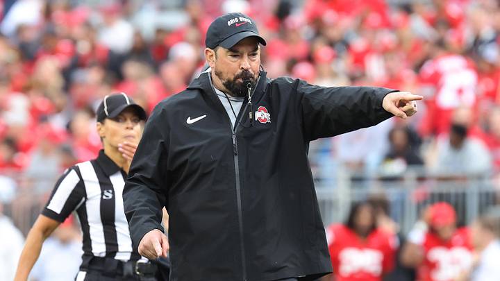 Apr 18, 2026; Columbus, OH, USA; Ohio State head coach Ryan Day coaches during the annual spring game at Ohio Stadium. Mandatory Credit: Joseph Maiorana-Imagn Images Apr 18, 2026; Columbus, OH, USA; Ohio State head coach Ryan Day coaches during the annual spring game at Ohio Stadium. Mandatory Credit: Joseph Maiorana-Imagn Images