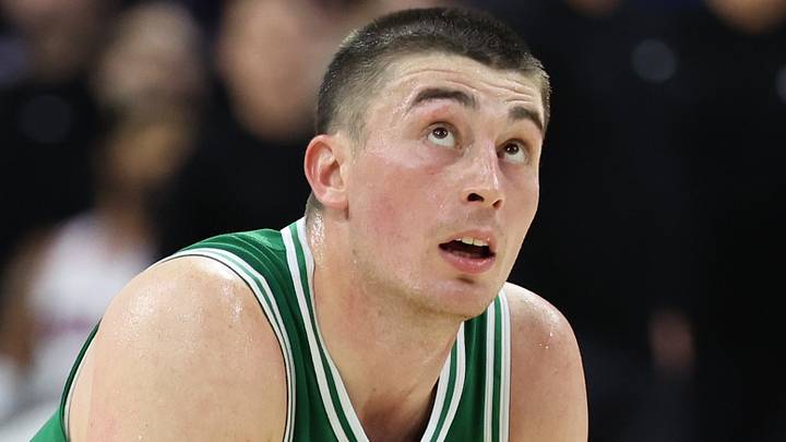 Apr 30, 2026; Philadelphia, Pennsylvania, USA; Boston Celtics guard Payton Pritchard (11) looks on during the fourth quarter against the Philadelphia 76ers at Xfinity Mobile Arena. Mandatory Credit: Bill Streicher-Imagn Images