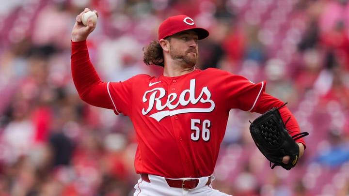 Cincinnati Reds pitcher Chris Paddack (56) throws 