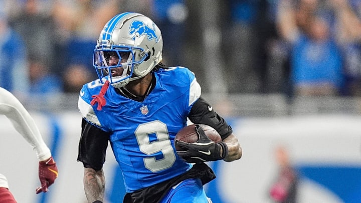 Detroit Lions wide receiver Jameson Williams (9). Detroit Lions wide receiver Jameson Williams (9).