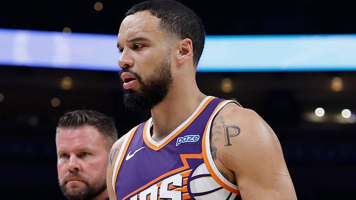 Oct 26, 2026; Oklahoma City, Oklahoma, USA; Phoenix Suns forward Dillon Brooks (3) walks off the court after an interaction with Oklahoma City Thunder guard Kenrich Williams during the second half at Paycom Center. Mandatory Credit: Alonzo Adams-Imagn Images Oct 26, 2026; Oklahoma City, Oklahoma, USA; Phoenix Suns forward Dillon Brooks (3) walks off the court after an interaction with Oklahoma City Thunder guard Kenrich Williams during the second half at Paycom Center. Mandatory Credit: Alonzo Adams-Imagn Images