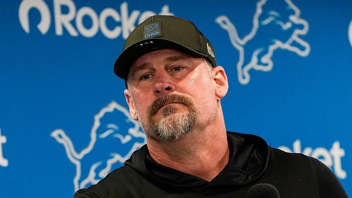 Detroit Lions head coach Dan Campbell answers a question Detroit Lions head coach Dan Campbell answers a question