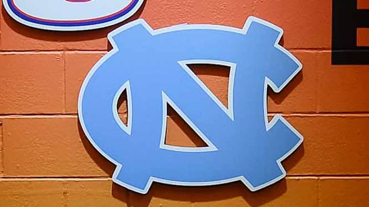 Apr 3, 2017; Phoenix, AZ, USA; View of the team logos in a hallway after the game between the Gonzaga Bulldogs and the North Carolina Tar Heels in the championship game of the 2017 NCAA Men's Final Four at University of Phoenix Stadium. North Carolina defeated Gonzaga 71-65.  Mandatory Credit: Joe Camporeale-Imagn Images
