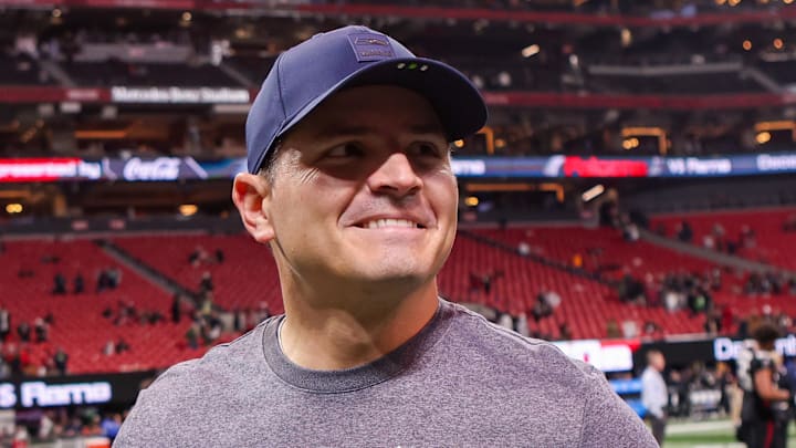 Seattle Seahawks head coach Mike MacDonald walks off the field