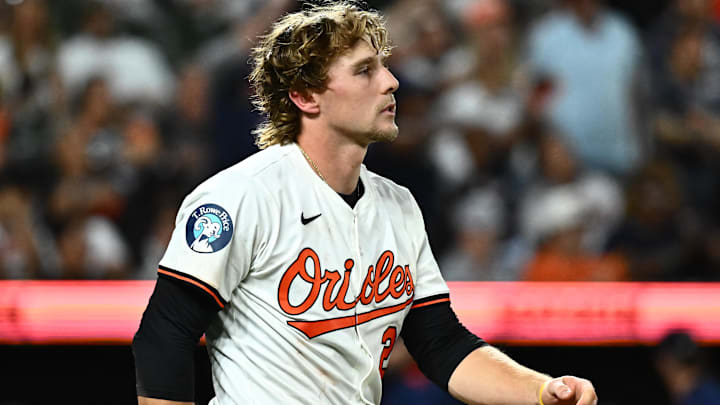 Aug 21, 2025; Baltimore, Maryland, USA; Baltimore Orioles shortstop Gunnar Henderson (2) looks toward the crowd after an at bat during the seventh inning against the Houston Astros at Oriole Park at Camden Yards. Mandatory Credit: James A. Pittman-Imagn Images Aug 21, 2025; Baltimore, Maryland, USA; Baltimore Orioles shortstop Gunnar Henderson (2) looks toward the crowd after an at bat during the seventh inning against the Houston Astros at Oriole Park at Camden Yards. Mandatory Credit: James A. Pittman-Imagn Images