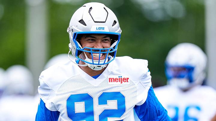 Detroit Lions defensive end Payton Turner (92) practices during minicamp at Allen Park Performance Center Detroit Lions defensive end Payton Turner (92) practices during minicamp at Allen Park Performance Center