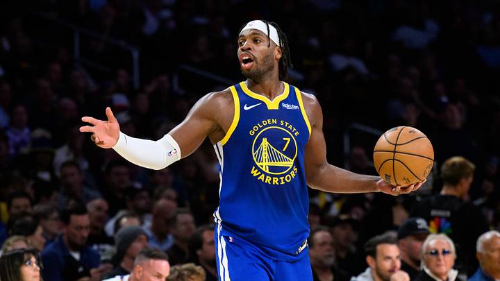 Golden State Warriors guard Buddy Hield (7) reacts . (Mandatory Credit: William Liang-Imagn Images)