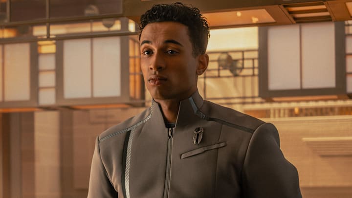 George Hawkins as Darem Reymi and Sandro Rosta as Caleb Mir in Star Trek: Starfleet Academy, episode 2, season 1, streaming on Paramount+, 2025. Photo Credit: Brooke Palmer/Paramount+.