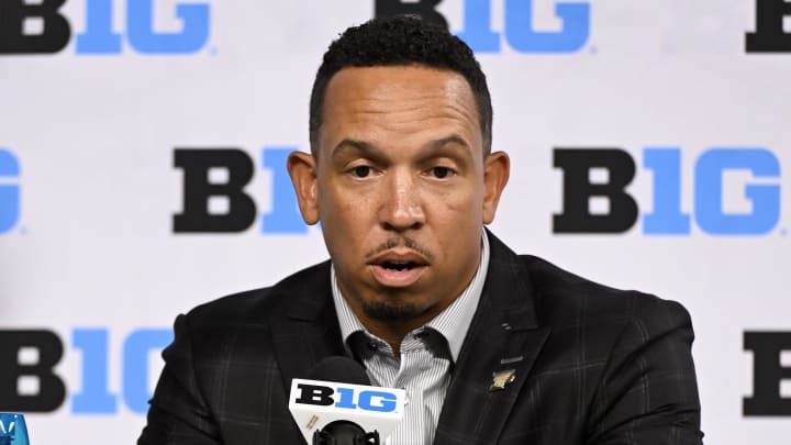 Purdue Boilermakers head coach Ryan Walters speaks to the media Purdue Boilermakers head coach Ryan Walters speaks to the media