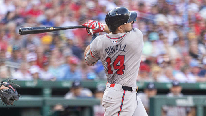 Atlanta Braves outfielder Adam Duvall was 0-4 with 3 K's in Game 2 of the double header against the St. Louis Cardinals