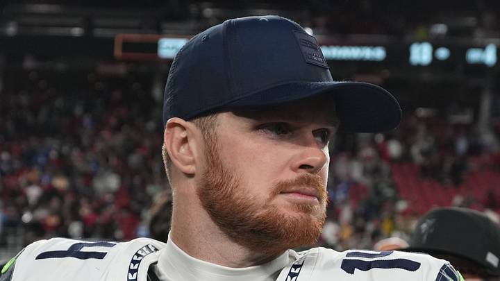 Seattle Seahawks quarterback Sam Darnold reacts after the game at Levi's Stadium. Seattle Seahawks quarterback Sam Darnold reacts after the game at Levi's Stadium.