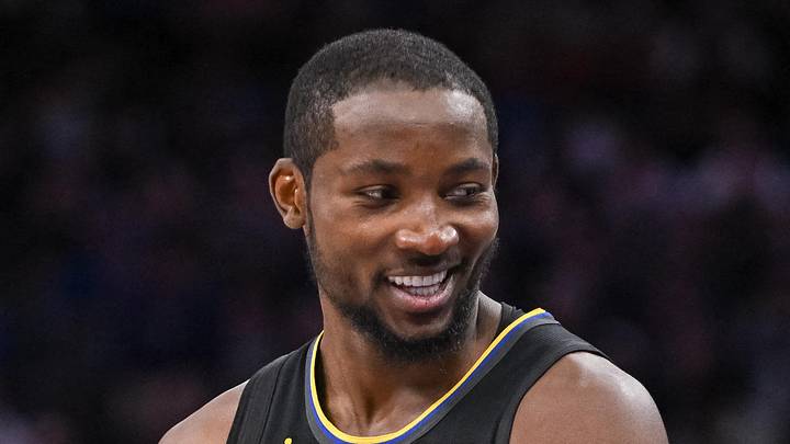 Golden State Warriors forward Jonathan Kuminga (1) reacts after being called for a foul against the Sacramento Kings during the fourth quarter at Golden 1 Center, Nov 5, 2025.