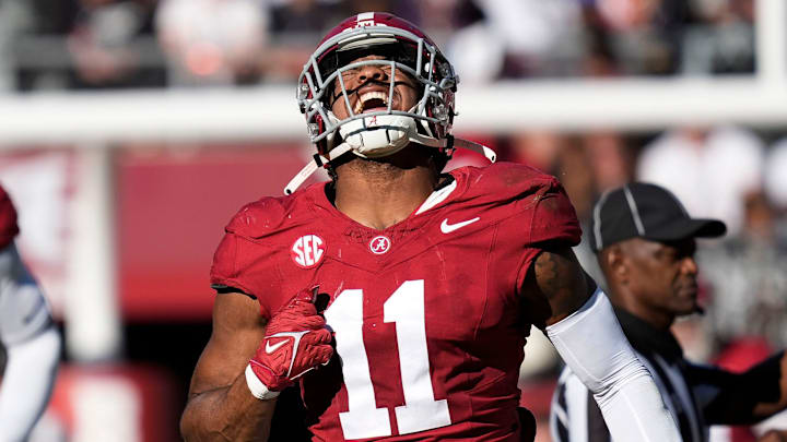 Alabama Crimson Tide linebacker Jihaad Campbell could be a first-round NFL draft target for the Atlanta Falcons.