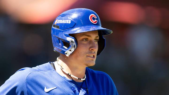 Mar 24, 2026; Mesa, Arizona, USA; Chicago Cubs first baseman Josiah Hartshorn against the New York Yankees during spring training at Sloan Park. Mandatory Credit: Mark J. Rebilas-Imagn Images Mar 24, 2026; Mesa, Arizona, USA; Chicago Cubs first baseman Josiah Hartshorn against the New York Yankees during spring training at Sloan Park. Mandatory Credit: Mark J. Rebilas-Imagn Images