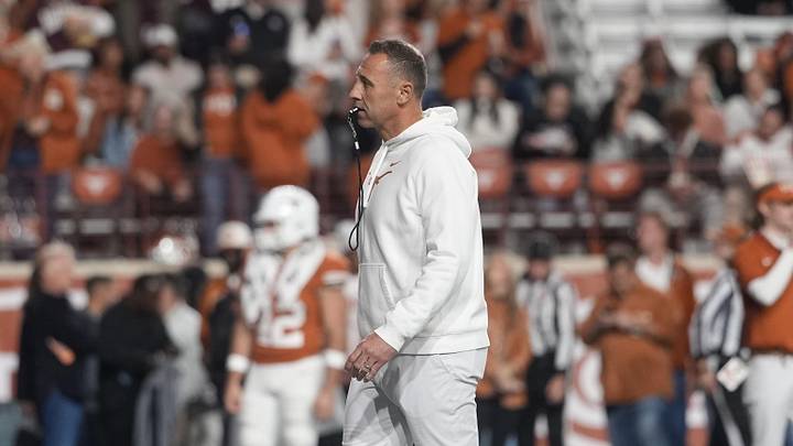 Texas Longhorns head coach Steve Sarkisian before the game against the Texas A&M Aggies at Darrell K Royal-Texas Memorial Stadium. Texas Longhorns head coach Steve Sarkisian before the game against the Texas A&M Aggies at Darrell K Royal-Texas Memorial Stadium.