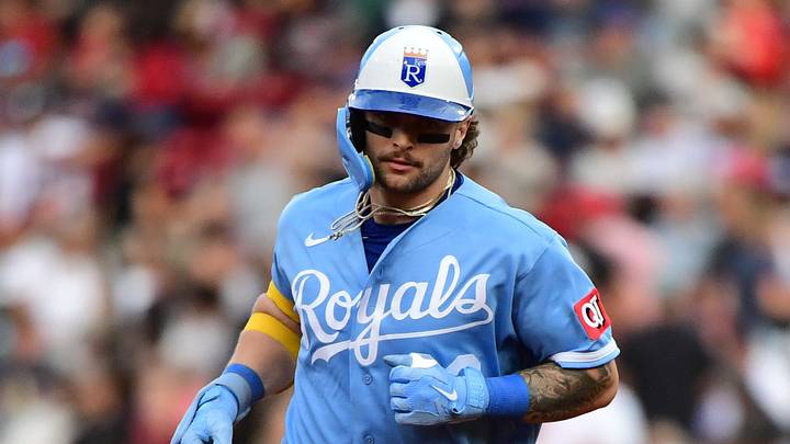 Kansas City Royals catcher Carter Jensen (22) rounds the bases 
