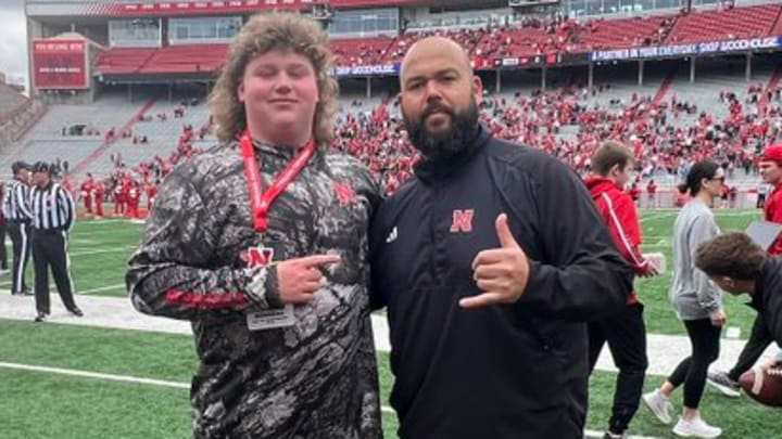 Reis Russell during his Husker Games visit with Donovan Raiola