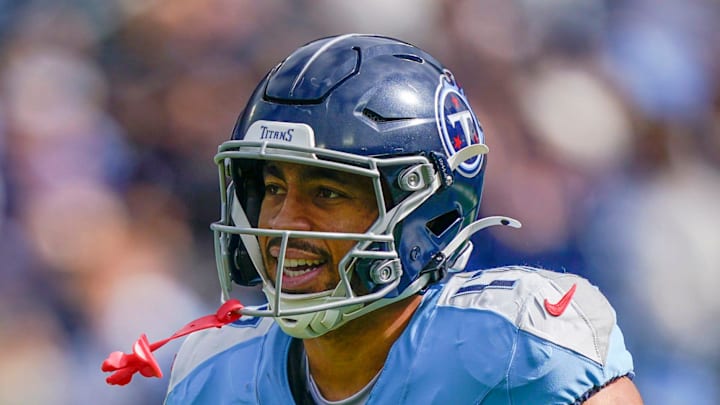 Tennessee Titans wide receiver Chimere Dike got his first touchdown against the New England Patriots. Tennessee Titans wide receiver Chimere Dike got his first touchdown against the New England Patriots.
