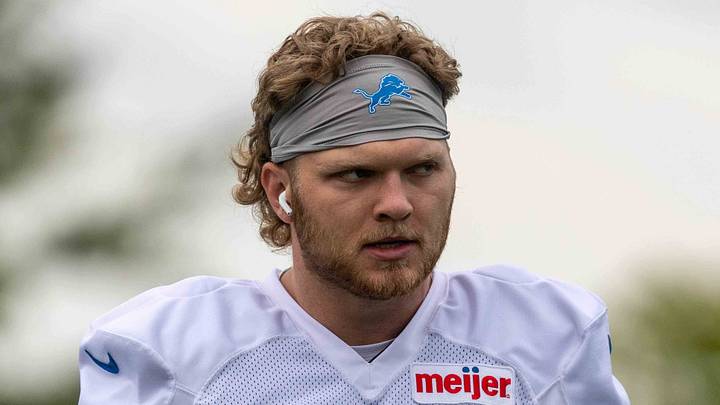 Aug 2, 2026; Allen Park, MI, USA; Detroit Lions defensive end Aidan Hutchinson (97) looks on during Detroit Lions training camp at Meijer Performance Center. Mandatory Credit: Paul Barnick-Imagn Images Aug 2, 2026; Allen Park, MI, USA; Detroit Lions defensive end Aidan Hutchinson (97) looks on during Detroit Lions training camp at Meijer Performance Center. Mandatory Credit: Paul Barnick-Imagn Images