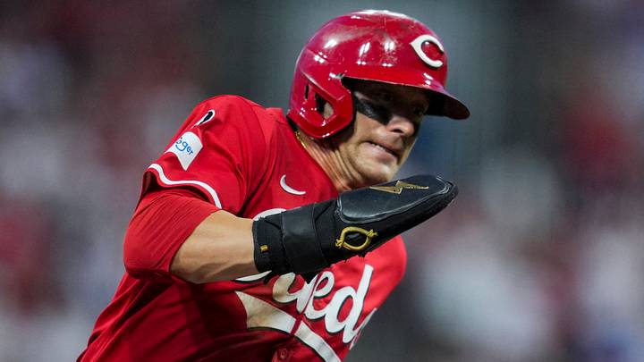 Cincinnati Reds outfielder TJ Friedl (29) scores a run Cincinnati Reds outfielder TJ Friedl (29) scores a run