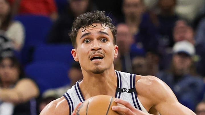 Orlando Magic forward Tristan da Silva looks to pass during the second quarter against the Toronto Raptors.