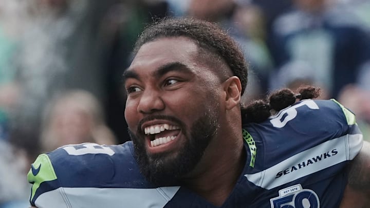 Leonard Williams of the Seattle Seahawks celebrates