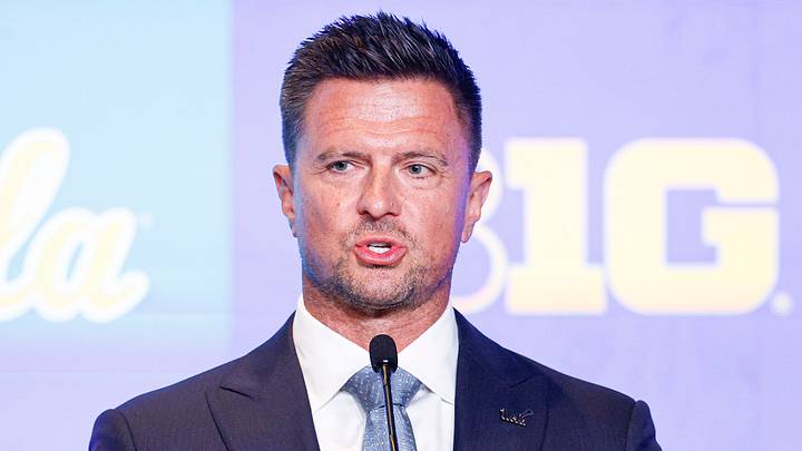 Jul 29, 2026; Chicago, IL, USA; UCLA Football head coach Bob Chesney speaks during Big Ten Media Days at Hilton Chicago. Mandatory Credit: Kamil Krzaczynski-Imagn Images Jul 29, 2026; Chicago, IL, USA; UCLA Football head coach Bob Chesney speaks during Big Ten Media Days at Hilton Chicago. Mandatory Credit: Kamil Krzaczynski-Imagn Images