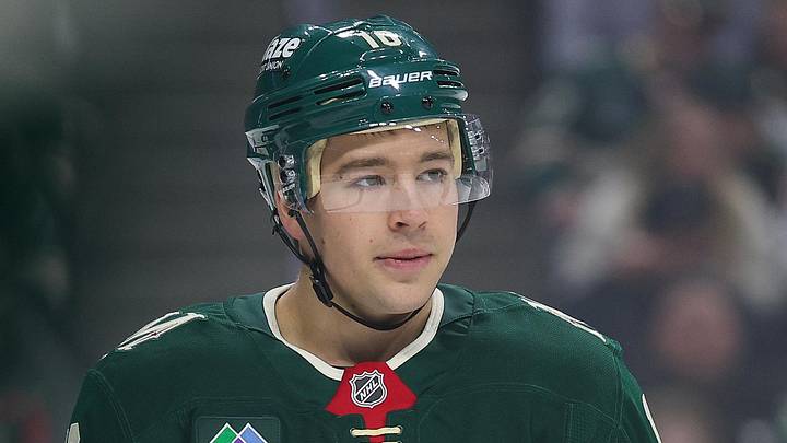 Mar 10, 2026; Saint Paul, Minnesota, USA; Minnesota Wild right wing Bobby Brink (10) looks on during the first period against the Utah Mammoth at Grand Casino Arena. Mandatory Credit: Matt Krohn-Imagn Images
