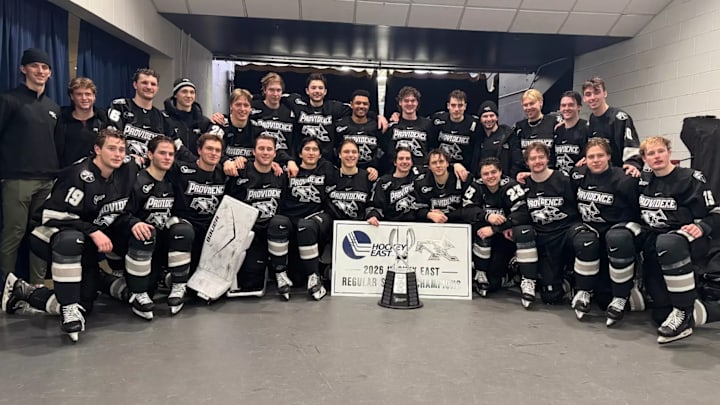 Providence won the Hockey East regular-season title for the first time in program history.