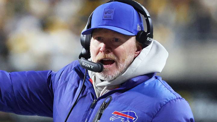 Buffalo Bills head coach Sean McDermott looks on during the second quarter against the Pittsburgh Steelers at Acrisure Stadium.