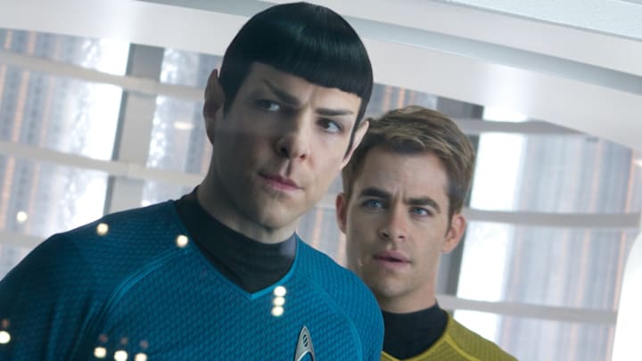 (Left to right) Zachary Quinto is Spock and Chris Pine is Kirk in STAR TREK INTO DARKNESS from Paramount Pictures and Skydance Productions.