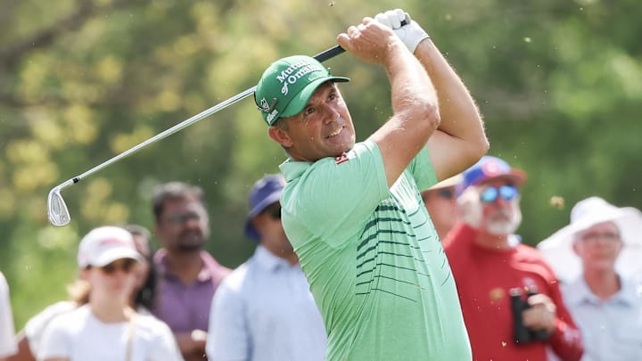 Padraig Harrington co-leads the U.S. Senior Open, but wasn't happy with NBC's Roger Maltbie. 