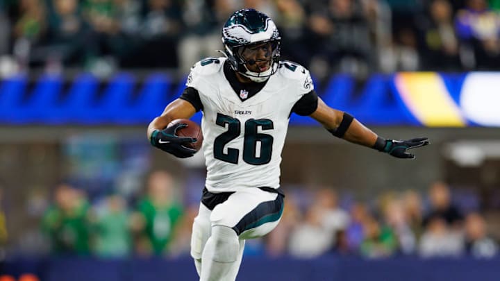 Philadelphia Eagles running back Saquon Barkley rushed for a career-high 255 yards against the Los Angeles Rams on Sunday night.