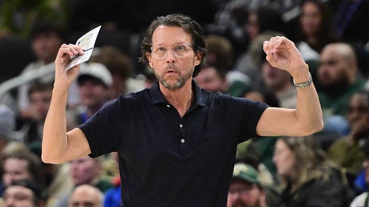 Atlanta Hawks head coach Quin Snyder reacts against the Milwaukee Bucks at Fiserv Forum on March 4, 2026. Atlanta Hawks head coach Quin Snyder reacts against the Milwaukee Bucks at Fiserv Forum on March 4, 2026.