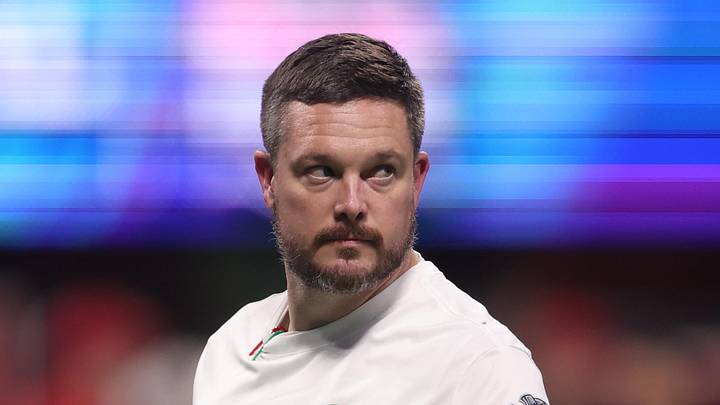 Jan 9, 2026; Atlanta, GA, USA; Oregon Ducks head coach Dan Lanning on the field prior to the 2025 Peach Bowl and semifinal game of the College Football Playoff against the Indiana Hoosiers at Mercedes-Benz Stadium. Mandatory Credit: Brett Davis-Imagn Images Jan 9, 2026; Atlanta, GA, USA; Oregon Ducks head coach Dan Lanning on the field prior to the 2025 Peach Bowl and semifinal game of the College Football Playoff against the Indiana Hoosiers at Mercedes-Benz Stadium. Mandatory Credit: Brett Davis-Imagn Images
