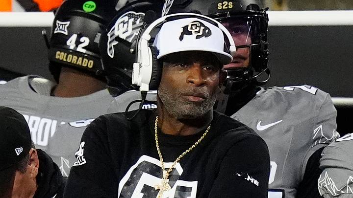 Colorado Buffaloes head coach Deion Sanders on the sidelines in the second quarter against the Arizona Wildcats at Folsom Field. Mandatory Credit: Ron Chenoy-Imagn Images Colorado Buffaloes head coach Deion Sanders on the sidelines in the second quarter against the Arizona Wildcats at Folsom Field. Mandatory Credit: Ron Chenoy-Imagn Images