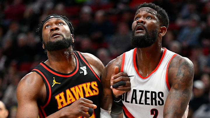 Atlanta Hawks center Bruno Fernando and Portland Trail Blazers center Deandre Ayton