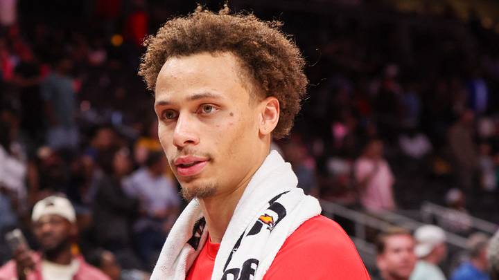 Atlanta Hawks guard Dyson Daniels (5) after a victory over the Golden State Warriors at State Farm Arena on Mar 21, 2026. Atlanta Hawks guard Dyson Daniels (5) after a victory over the Golden State Warriors at State Farm Arena on Mar 21, 2026.