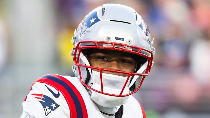 Feb 8, 2026; Santa Clara, CA, USA; New England Patriots wide receiver Kayshon Boutte (9) against the Seattle Seahawks during Super Bowl LX at Levi's Stadium. Mandatory Credit: Mark J. Rebilas-Imagn Images