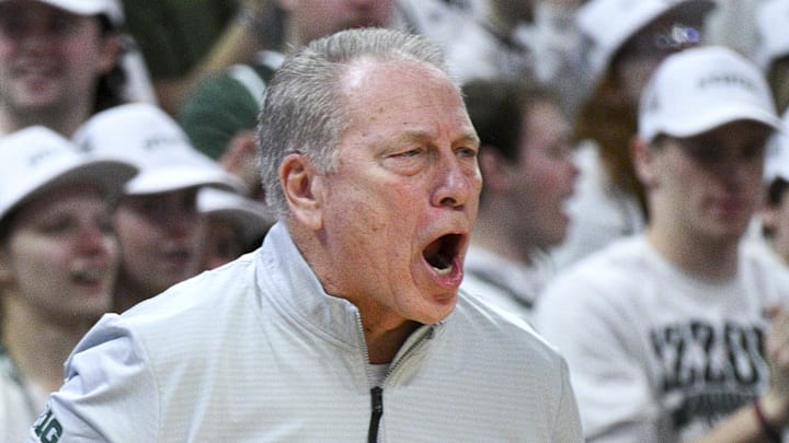 Jan 24, 2026; East Lansing, Michigan, USA; Michigan State Spartans head coach Tom Izzo reacts during the first half against the Maryland Terrapins at Jack Breslin Student Events Center. Mandatory Credit: Dale Young-Imagn Images Jan 24, 2026; East Lansing, Michigan, USA; Michigan State Spartans head coach Tom Izzo reacts during the first half against the Maryland Terrapins at Jack Breslin Student Events Center. Mandatory Credit: Dale Young-Imagn Images