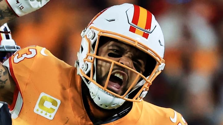 Tampa Bay Buccaneers WR Mike Evans was so mad he left the field early during Thursday's loss to Atlanta. (Mandatory Credit: Kim Klement Neitzel-Imagn Images) Tampa Bay Buccaneers WR Mike Evans was so mad he left the field early during Thursday's loss to Atlanta. (Mandatory Credit: Kim Klement Neitzel-Imagn Images)