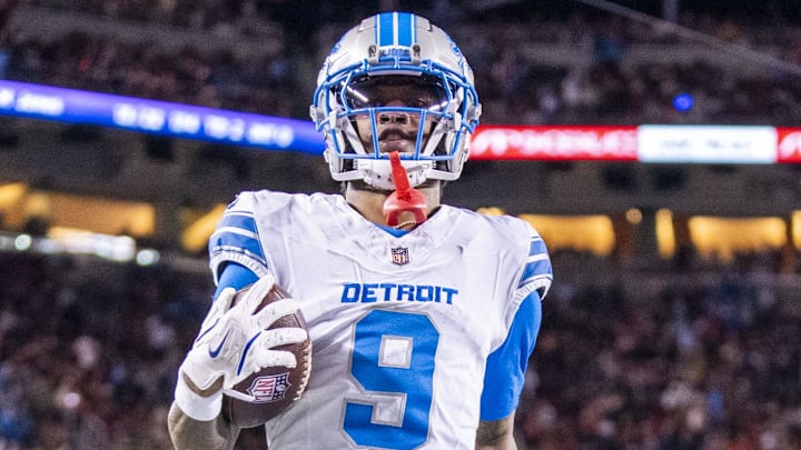 Detroit Lions wide receiver Jameson Williams (9).