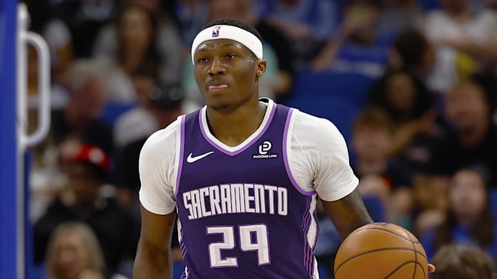 Mar 26, 2026; Orlando, Florida, USA; Sacramento Kings guard Daeqwon Plowden (29) dibbles up the court in the first half against the Orlando Magic at Kia Center. Mandatory Credit: Russell Lansford-Imagn Images Mar 26, 2026; Orlando, Florida, USA; Sacramento Kings guard Daeqwon Plowden (29) dibbles up the court in the first half against the Orlando Magic at Kia Center. Mandatory Credit: Russell Lansford-Imagn Images
