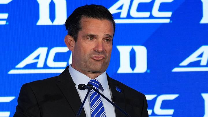 Jul 17, 2026; Charlotte, NC, USA; Duke head coach Manny Diaz talks with the media during interviews at Hilton Charlotte Uptown. Mandatory Credit: Jim Dedmon-Imagn Images Jul 17, 2026; Charlotte, NC, USA; Duke head coach Manny Diaz talks with the media during interviews at Hilton Charlotte Uptown. Mandatory Credit: Jim Dedmon-Imagn Images