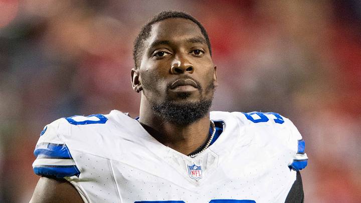 Dallas Cowboys defensive end DeMarcus Lawrence in 2023 against the San Francisco 49ers; Kyle Terada Dallas Cowboys defensive end DeMarcus Lawrence in 2023 against the San Francisco 49ers; Kyle Terada