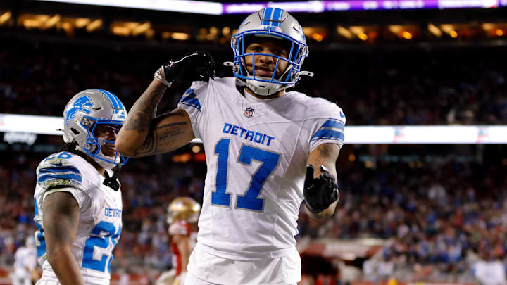 Detroit Lions wide receiver Tim Patrick (17). Detroit Lions wide receiver Tim Patrick (17).