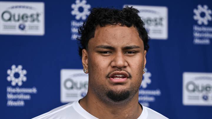 New York Giants offensive lineman Francis Mauigoa New York Giants offensive lineman Francis Mauigoa