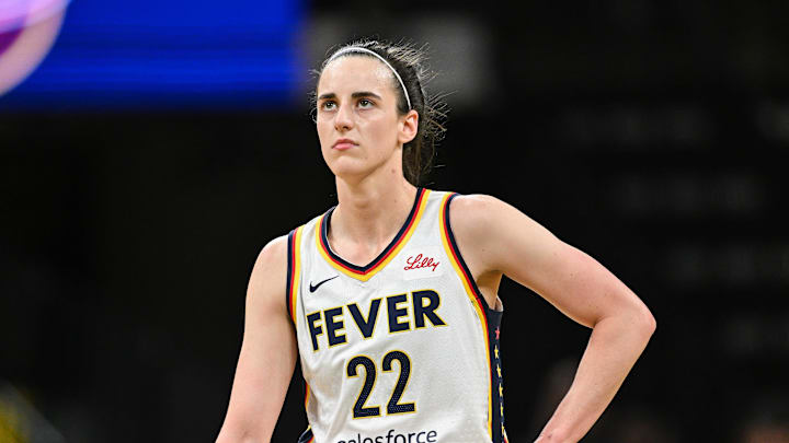 May 4, 2025; Iowa City, IA, USA; Indiana Fever guard Caitlin Clark (22) in action against the Brazil National Team at Carver-Haweye Arena. Mandatory Credit: Jeffrey Becker-Imagn Images May 4, 2025; Iowa City, IA, USA; Indiana Fever guard Caitlin Clark (22) in action against the Brazil National Team at Carver-Haweye Arena. Mandatory Credit: Jeffrey Becker-Imagn Images