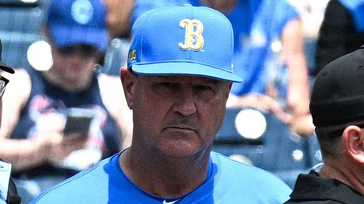 Jun 14, 2025; Omaha, Neb, USA; Murray State Racers head coach Dan Skirka and UCLA Bruins head coach John Savage meet with umpires before the game at Charles Schwab Field. Mandatory Credit: Steven Branscombe-Imagn Images Jun 14, 2025; Omaha, Neb, USA; Murray State Racers head coach Dan Skirka and UCLA Bruins head coach John Savage meet with umpires before the game at Charles Schwab Field. Mandatory Credit: Steven Branscombe-Imagn Images