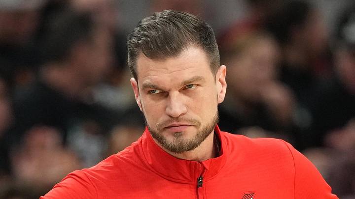 Apr 21, 2026; San Antonio, Texas, USA; Portland Trail Blazers head coach Tiago Splitter during the second half of game two of the first round of the 2026 NBA Playoffs against the San Antonio Spurs at Frost Bank Center. Mandatory Credit: Scott Wachter-Imagn Images